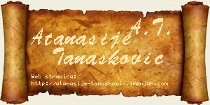 Atanasije Tanasković vizit kartica